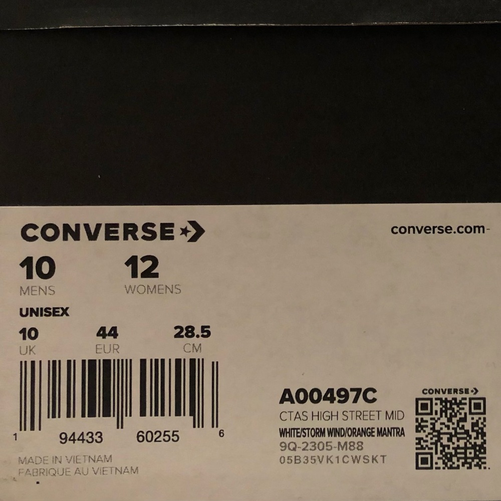 Converse CTAS High Street Mid “White/Storm Wind/Orange Mantra” - Picture 6 of 6